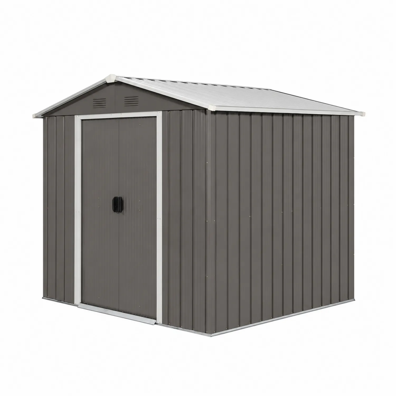 Abri de jardin en métal gris 213 x 127 x 185 cm