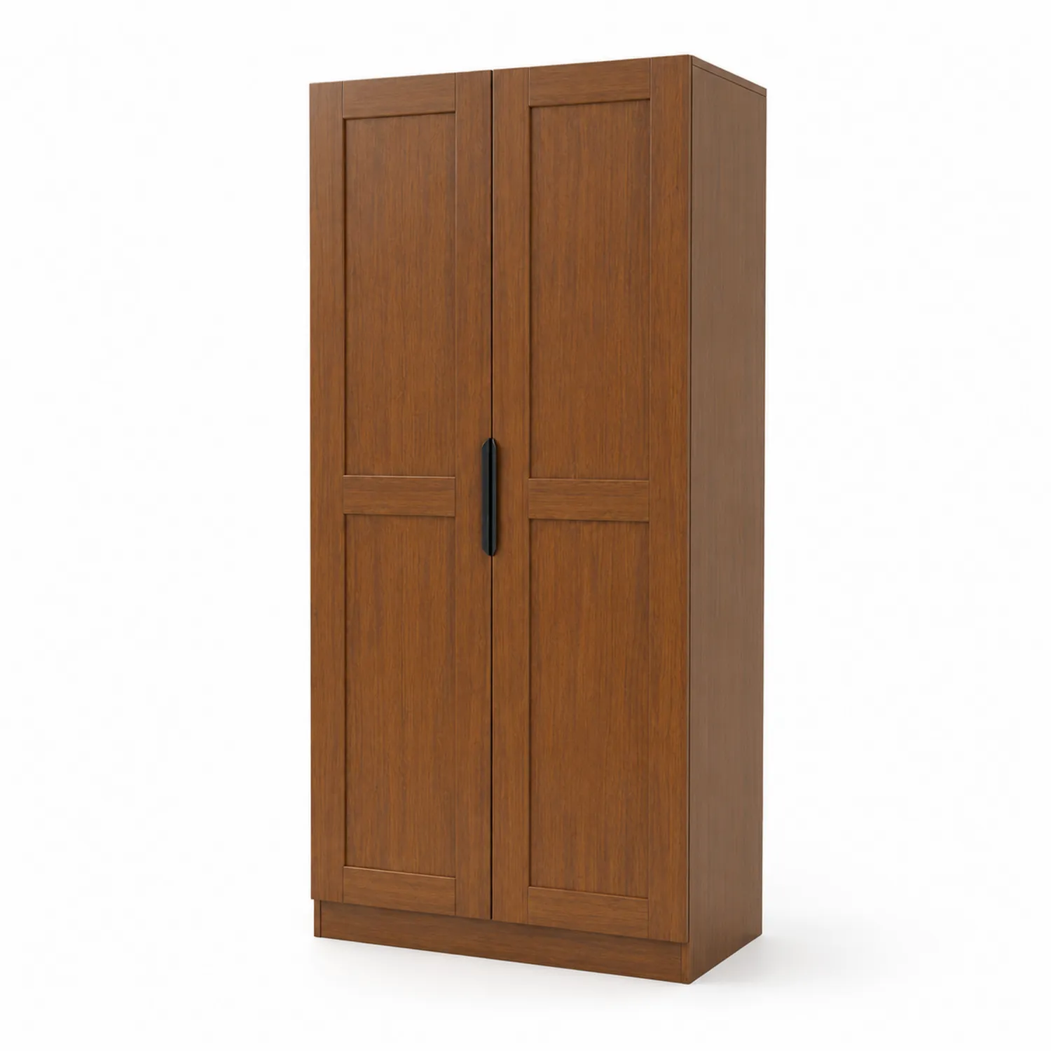 Armoire 2 portes en bois massif Marron 180x80x45 cm