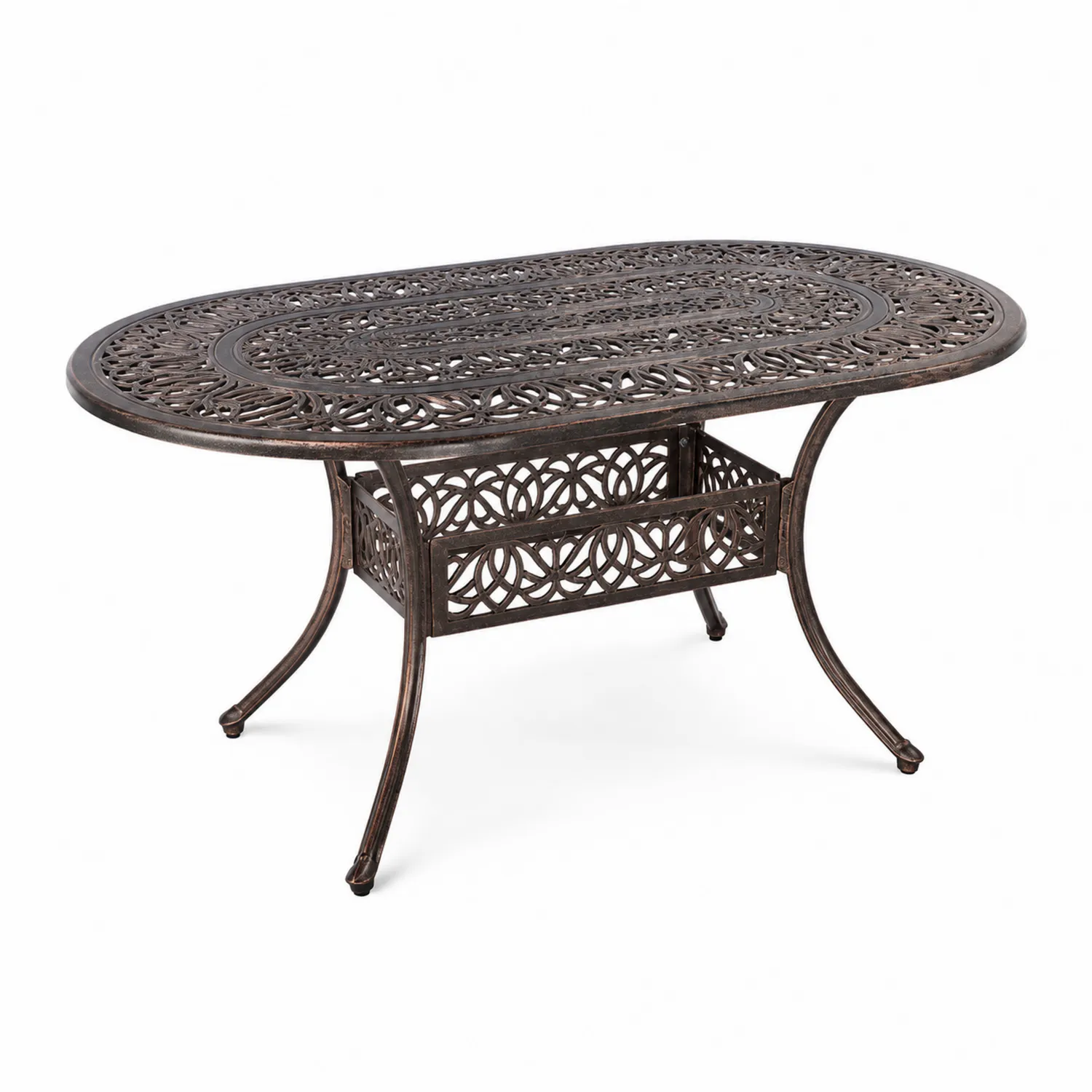 Table de jardin en métal brun