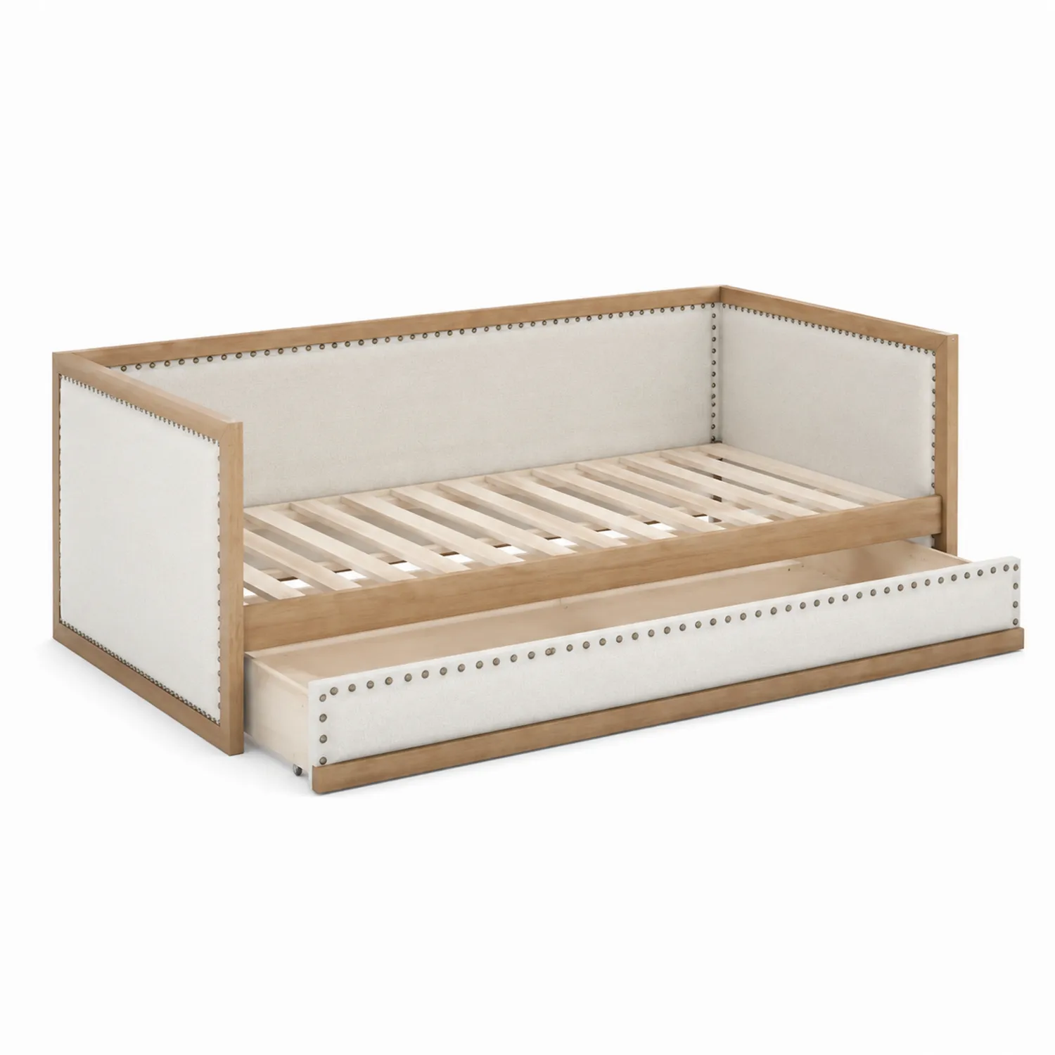 Lit de jour en bois et tissu avec tiroir 200x90 cm