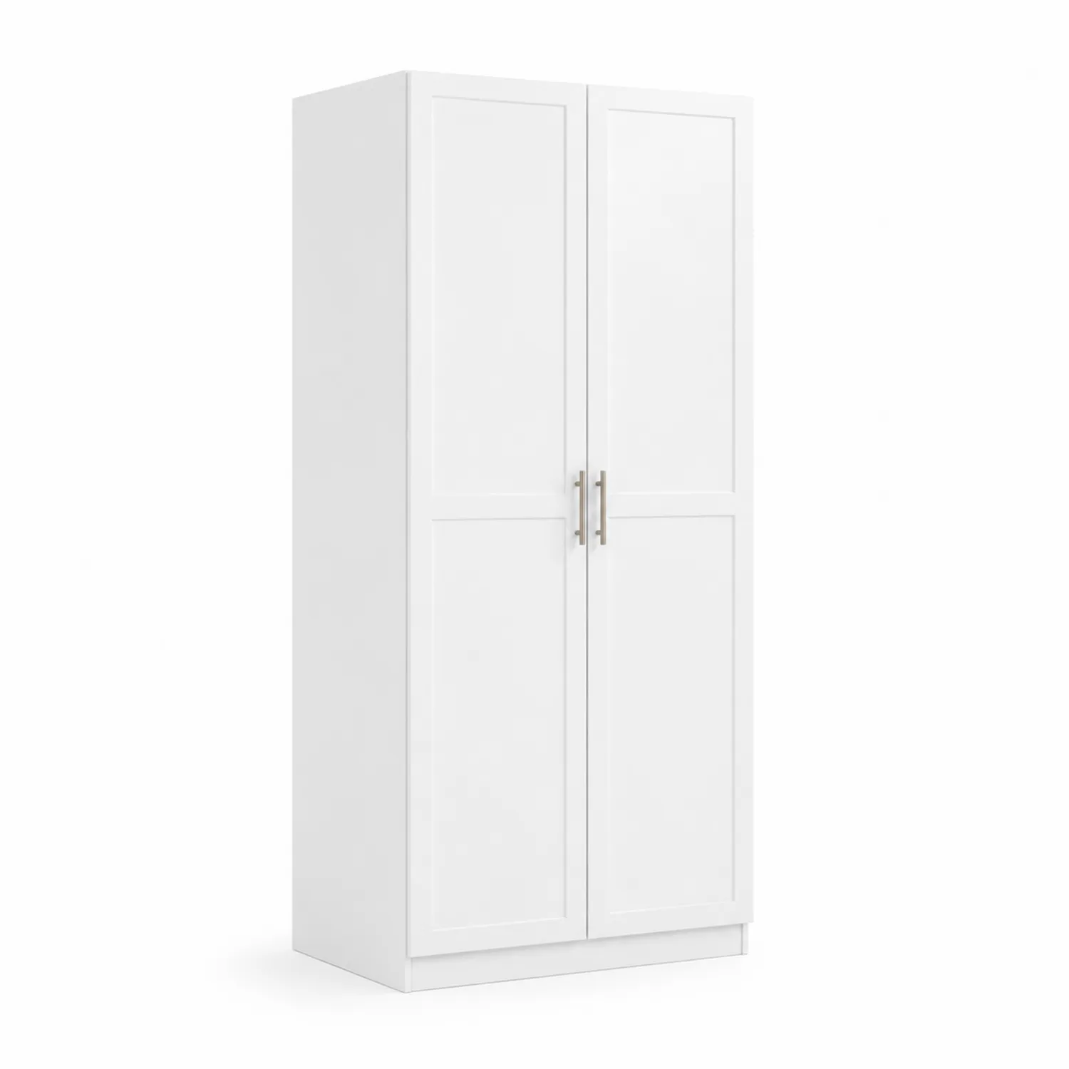 Armoire 2 portes en bois composite blanc 180x80x50cm