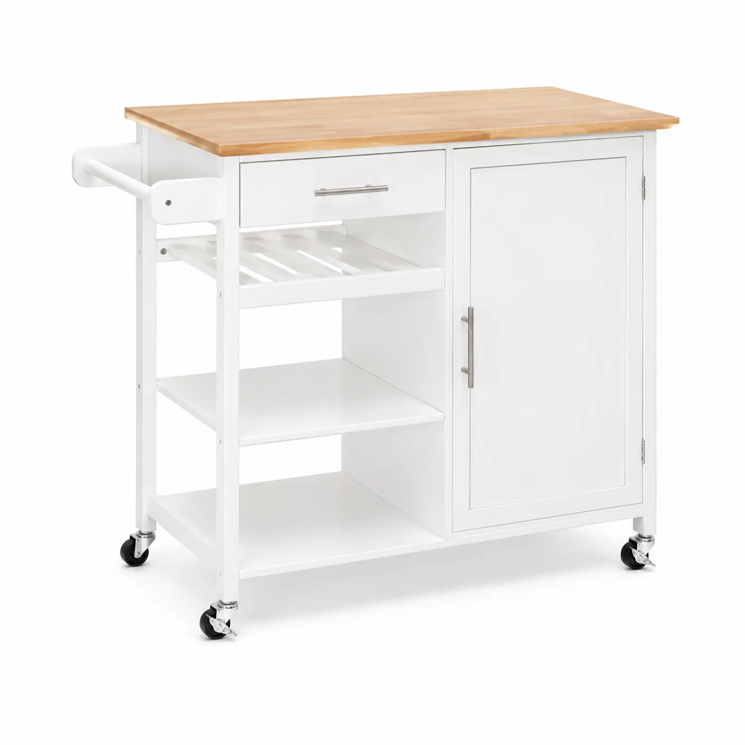 Îlot de cuisine en bois et MDF Blanc