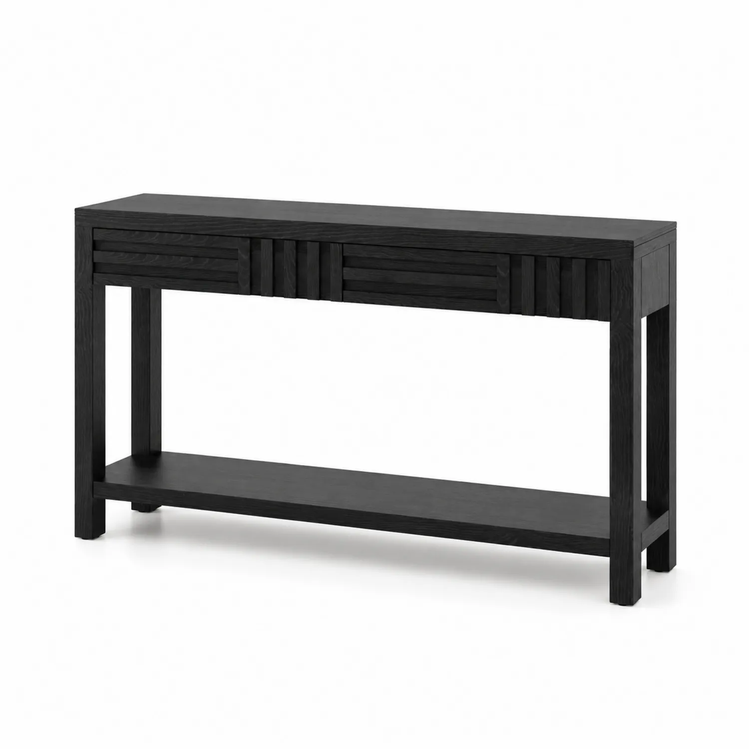 Table Console Rectangulaire Noir Chêne 120x35x80 cm