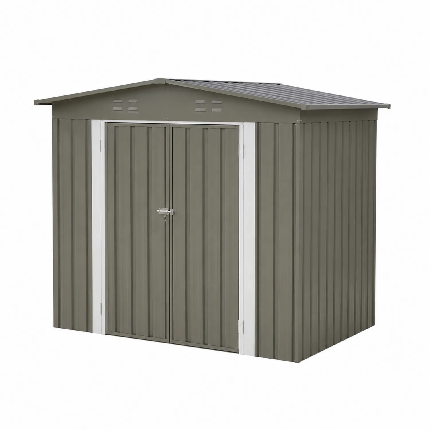Abri de jardin en métal Gris 213x127x185 cm