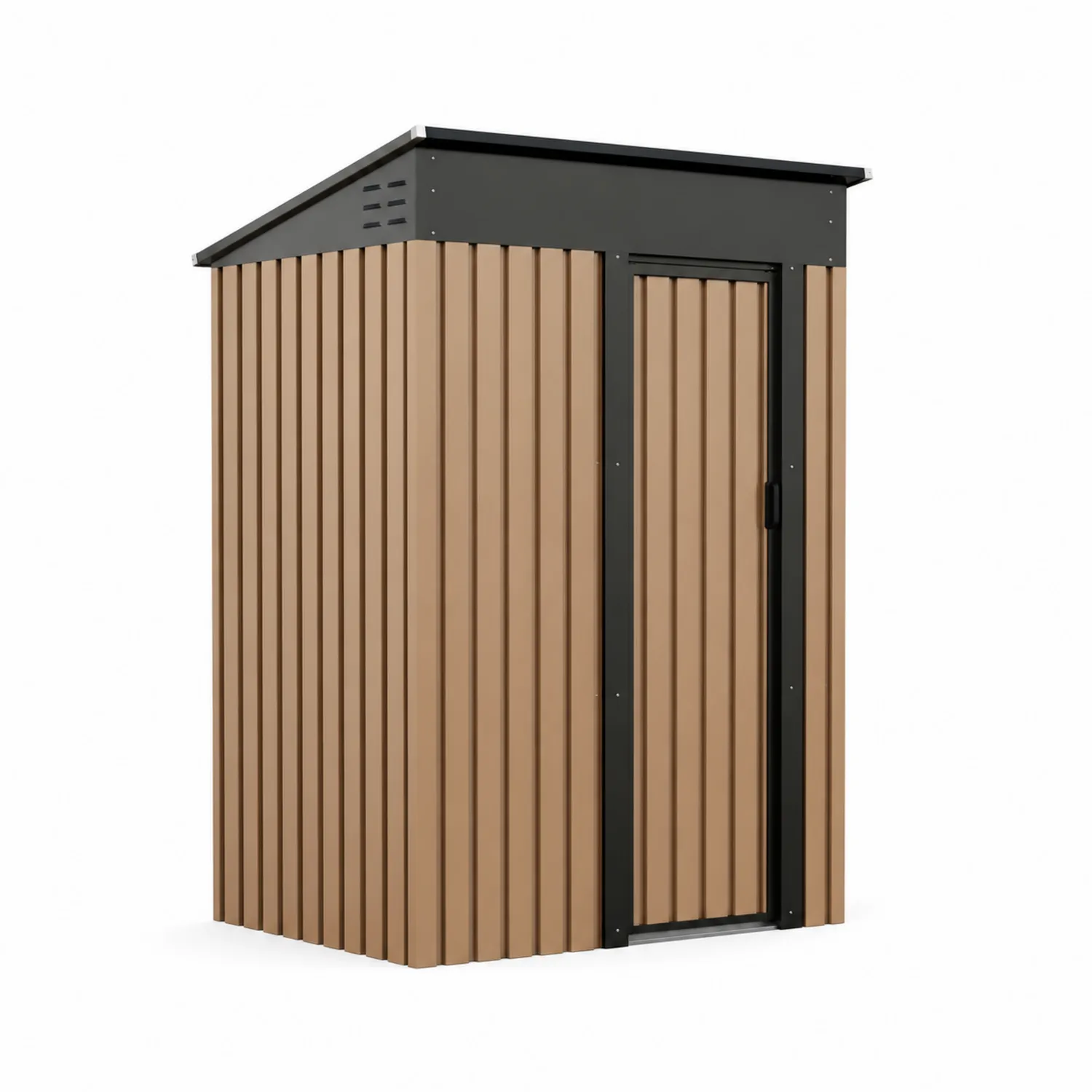 Abri de jardin en métal marron et noir