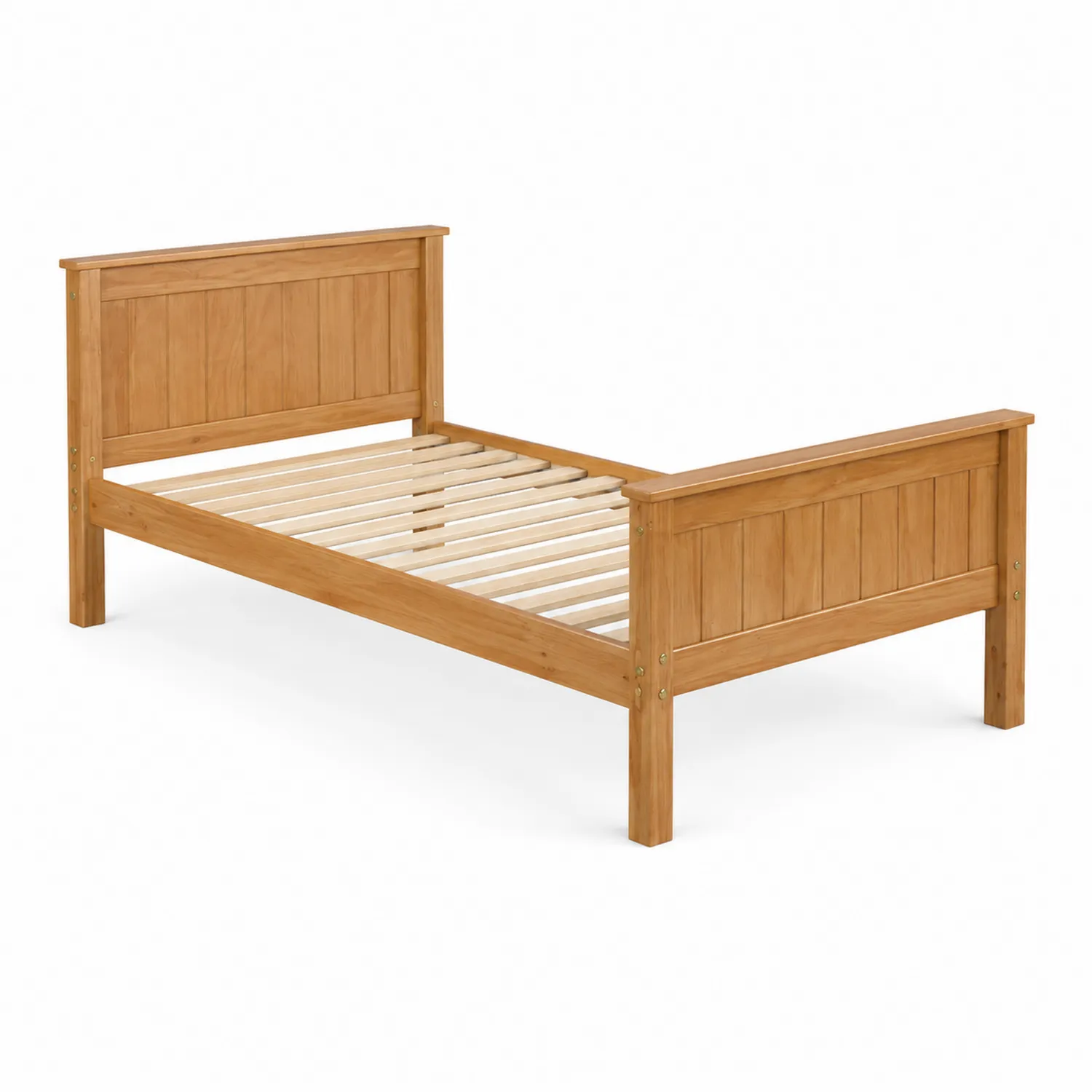 Lit simple en bois de pin massif 200 cm x 100 cm x 80 cm
