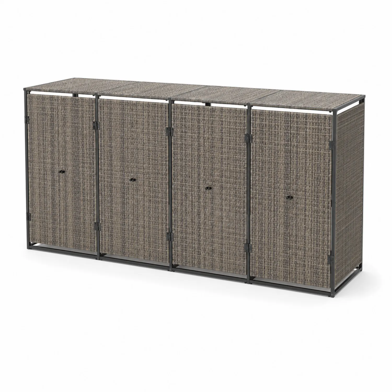 Armoire extérieure en résine tressée 4 portes