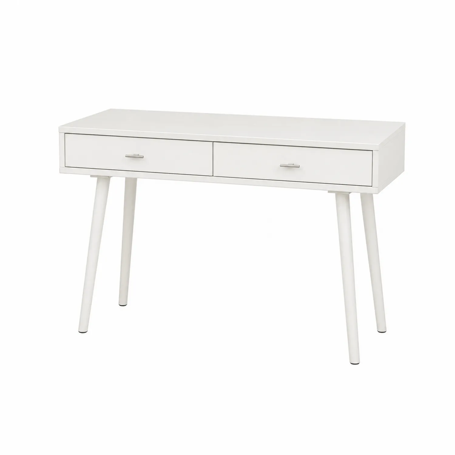 Bureau en bois avec 2 tiroirs blanc 120x60x75 cm