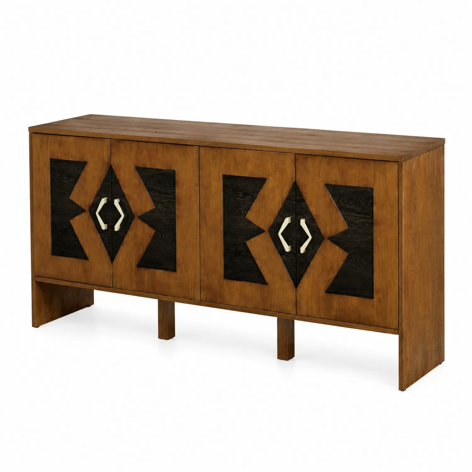 Buffet en Bois de Manguier Brun et Noir 160x45x80 cm