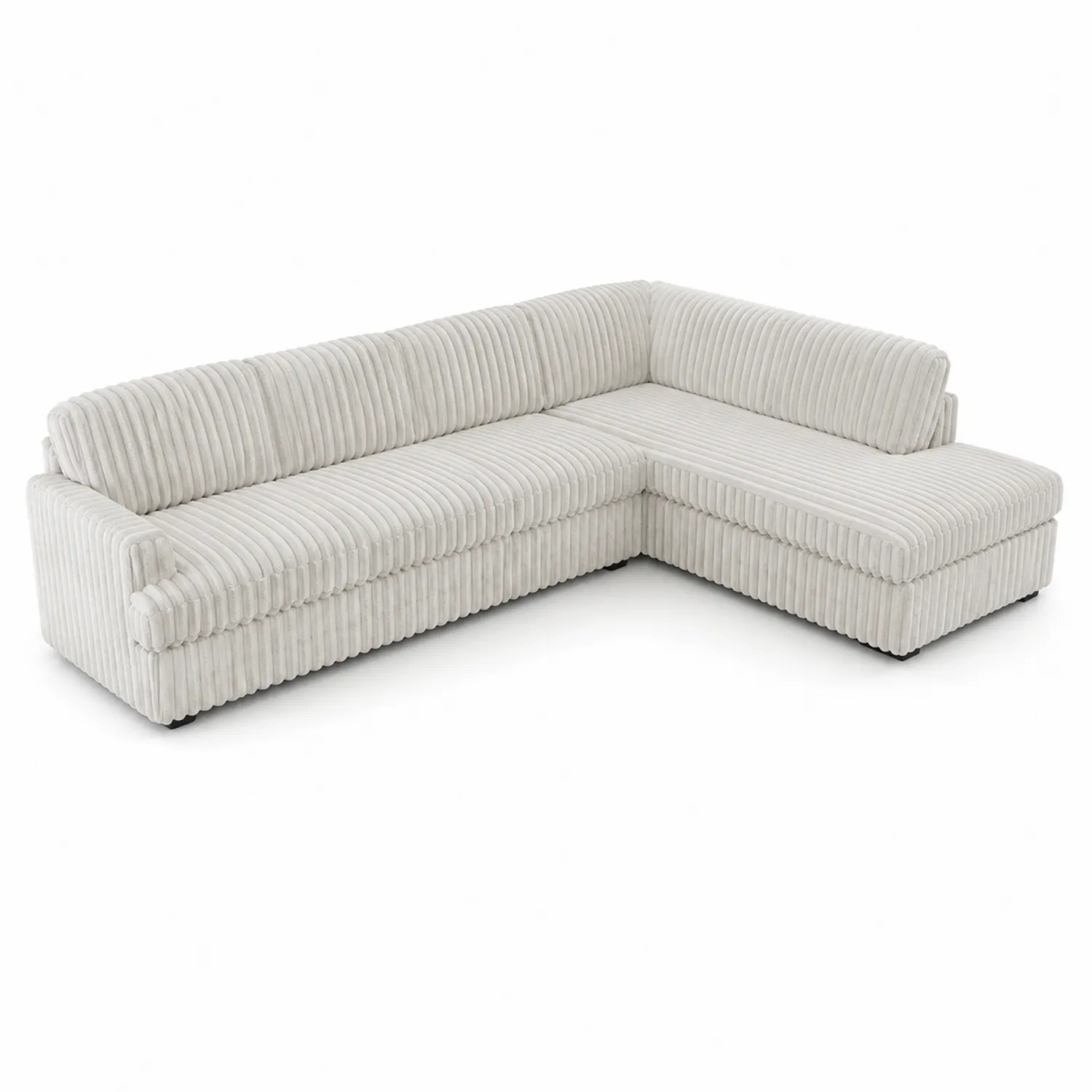 Canapé d'angle en Corduroy Beige