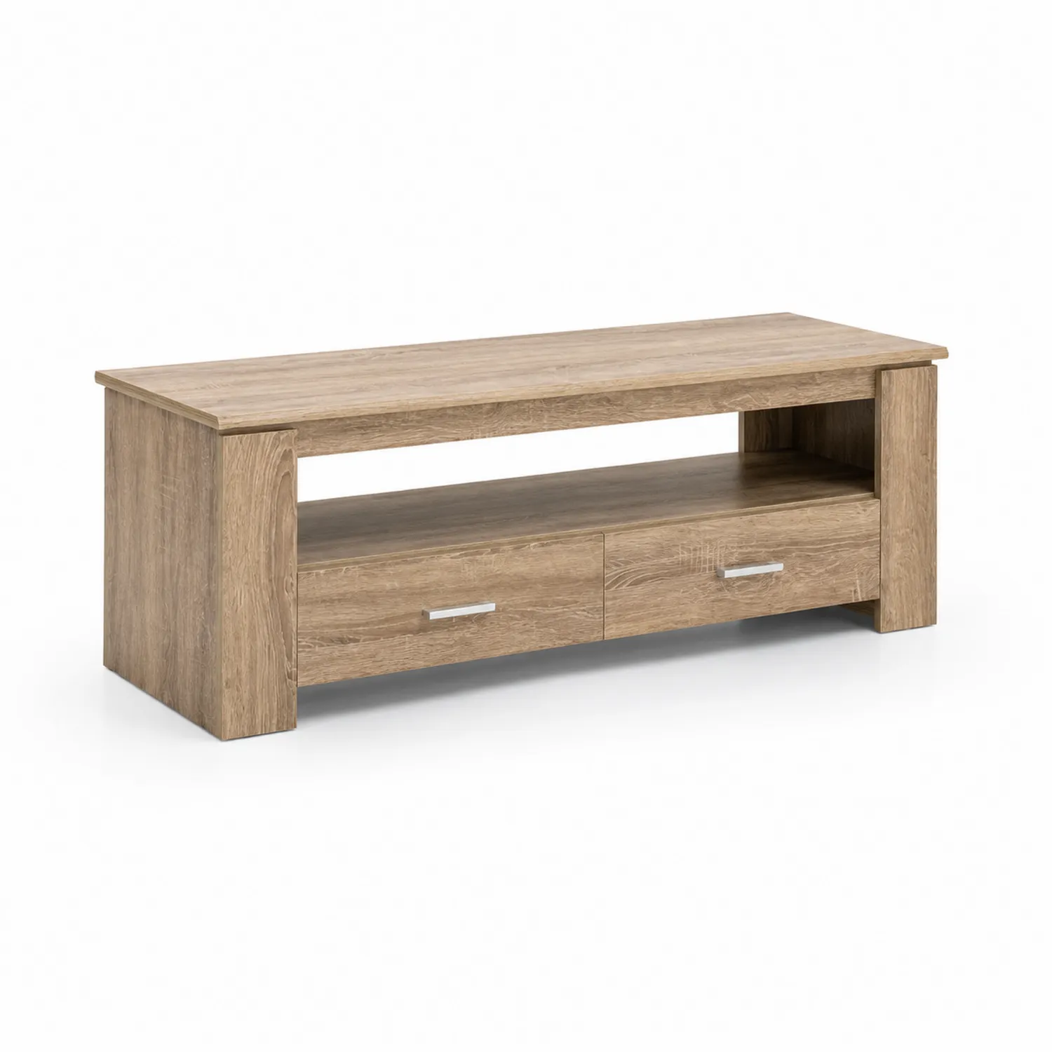 Prostokątna Szafka RTV z Płyty Laminowanej, Dąb, 120x50x40 cm