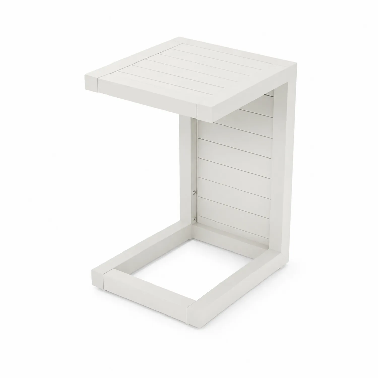 Stolik boczny aluminiowy biały 45x40x56 cm