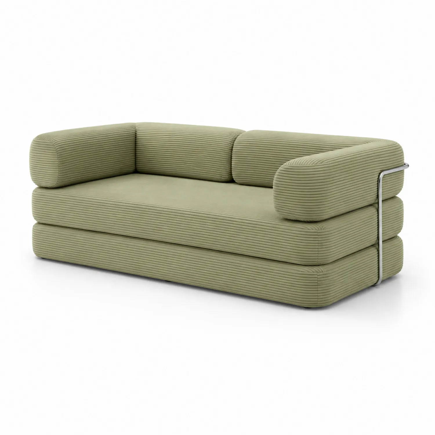 Sofa dwuosobowa sztruksowa Oliwkowy 180x90x75 cm