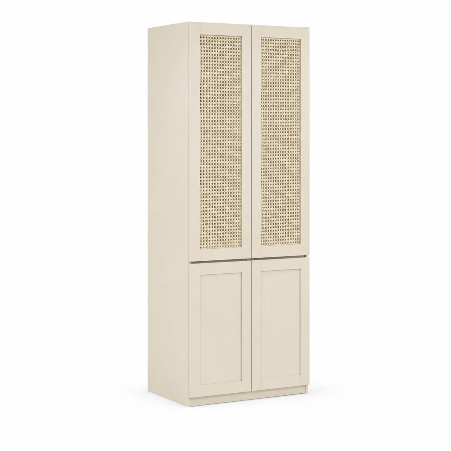 Szafa drewniana z rattanowymi drzwiami 200x80x50 cm