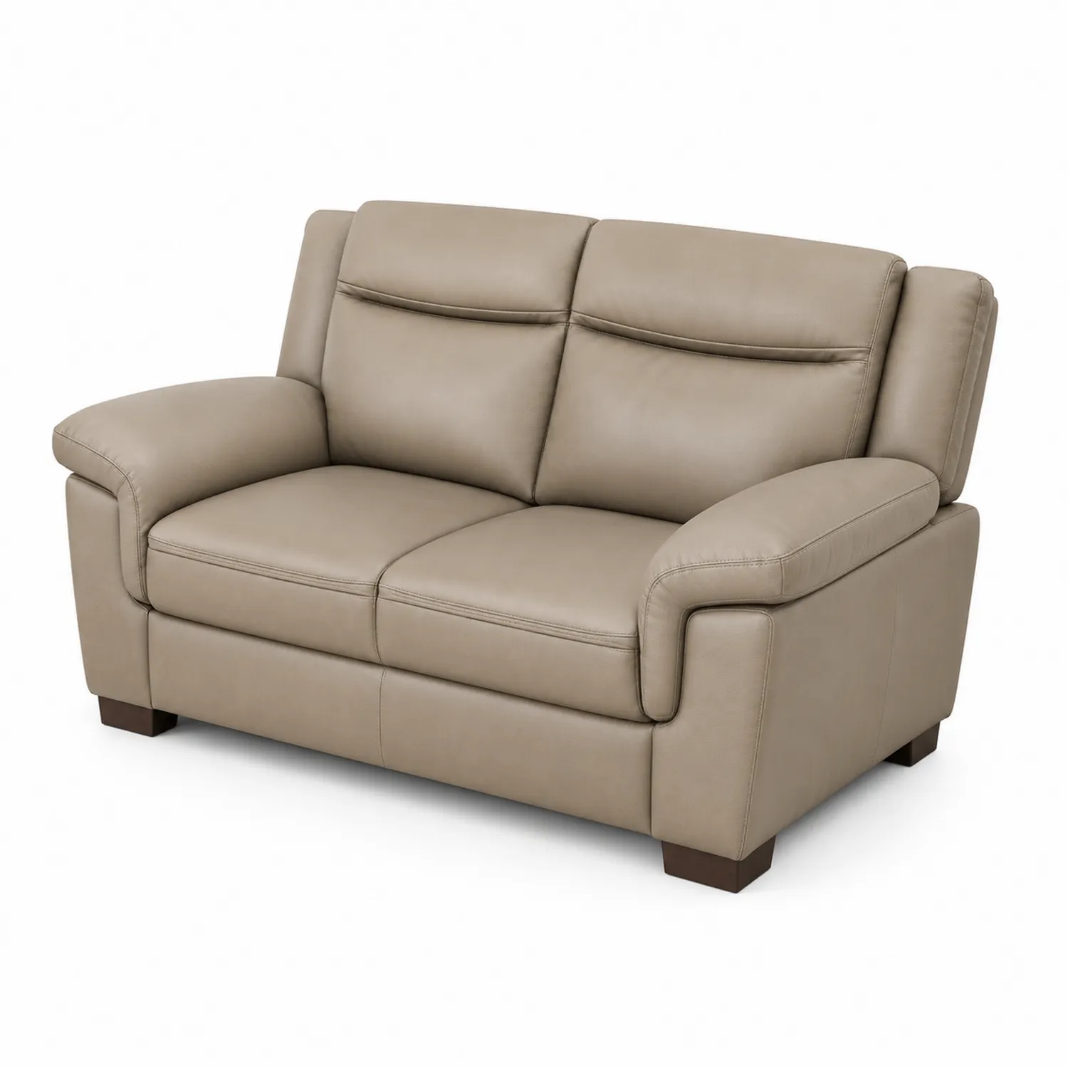 Skórzana sofa dwuosobowa beżowa 150x90x85 cm