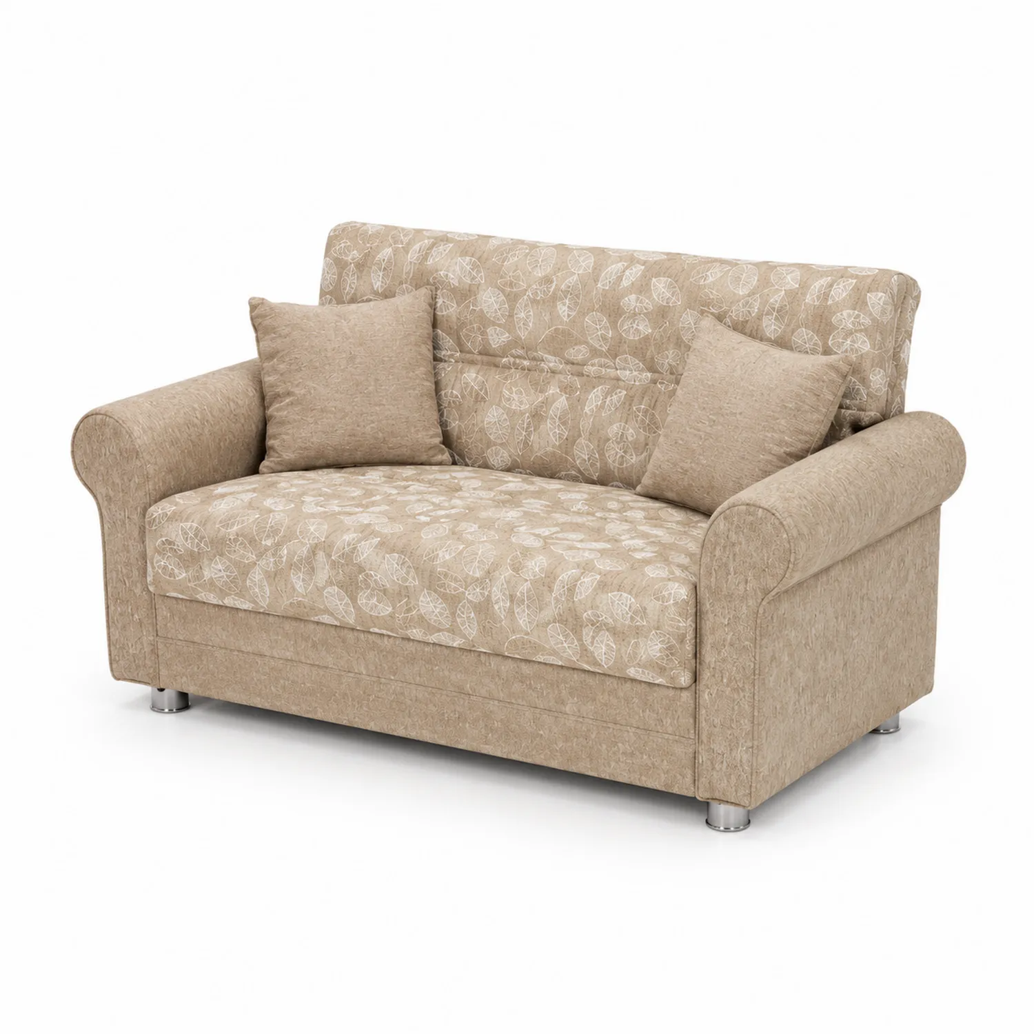 Sofa dwuosobowa z tkaniny beżowa 150x85x75 cm