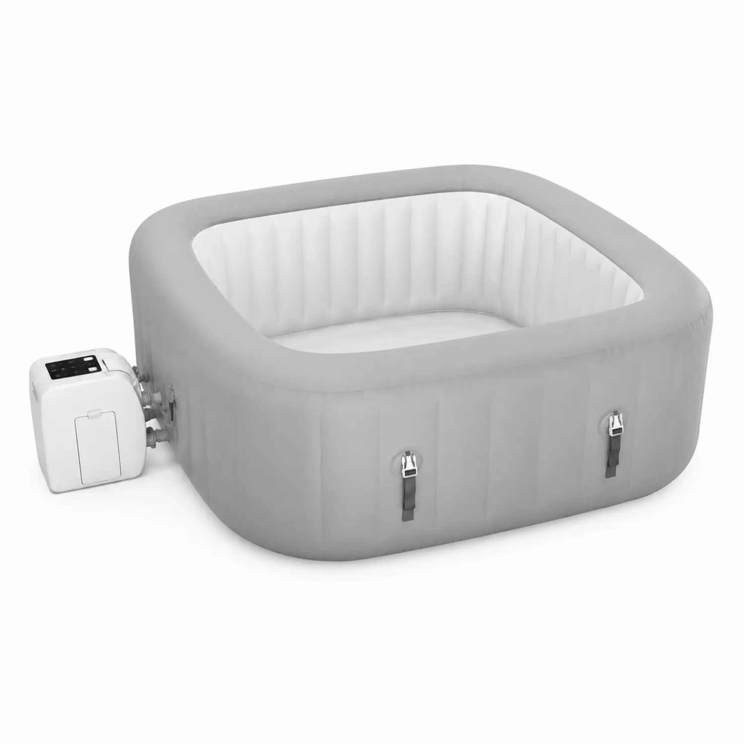 Nadmuchiwane Spa Wanna z Hydromasażem z PVC Szary 185 x 185 cm