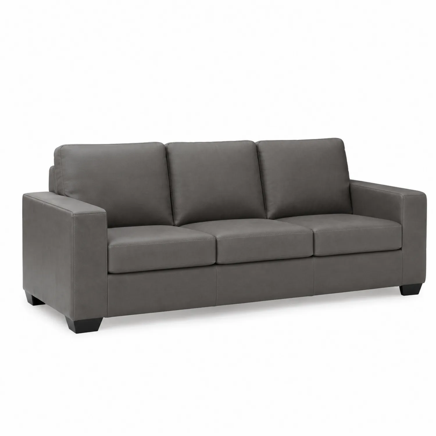 Sofa 3-osobowa z szarym ekoskórzanym obiciem-Casvexorin