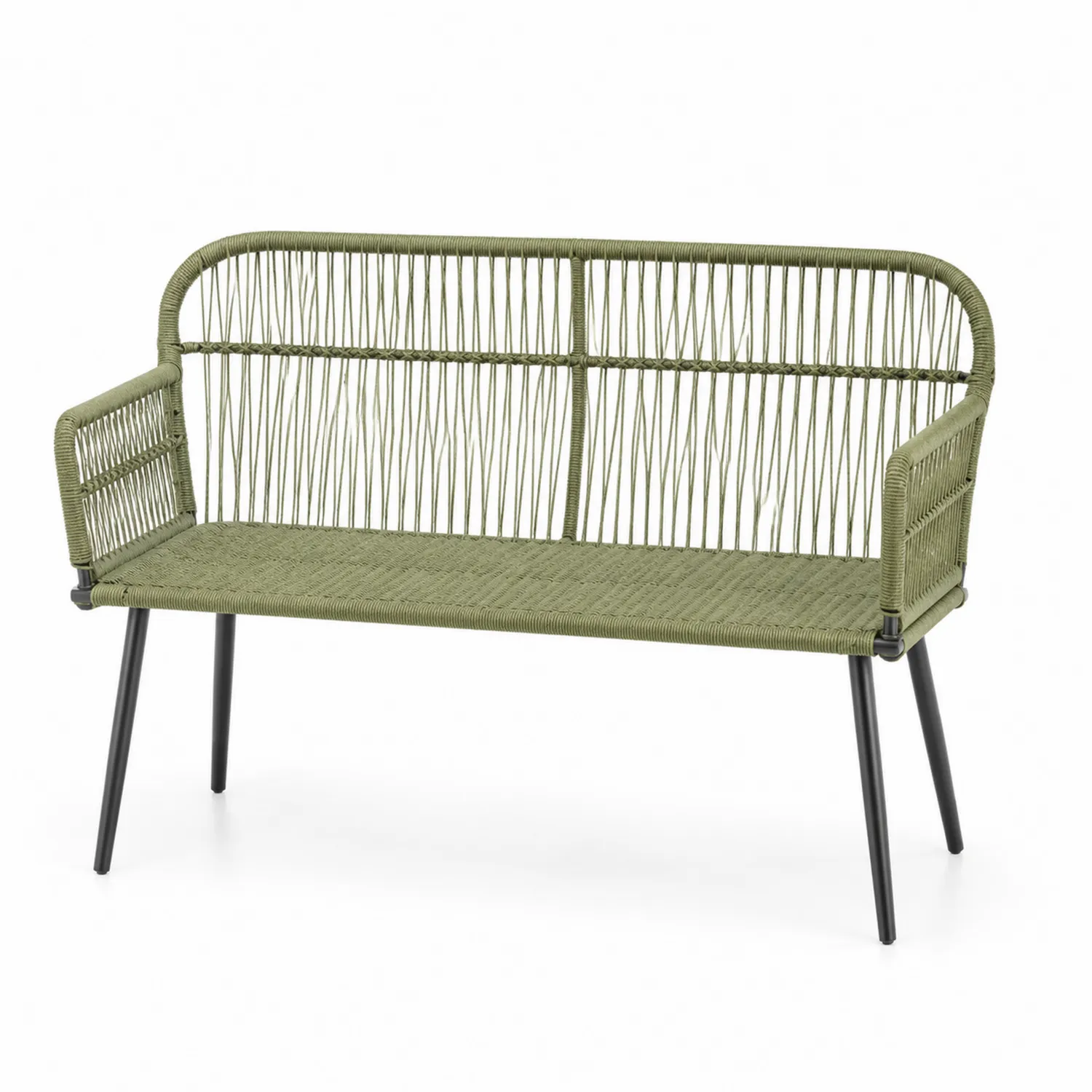 Ławka z tworzywa sztucznego i metalu Zielona 120 cm-Casvexorin
