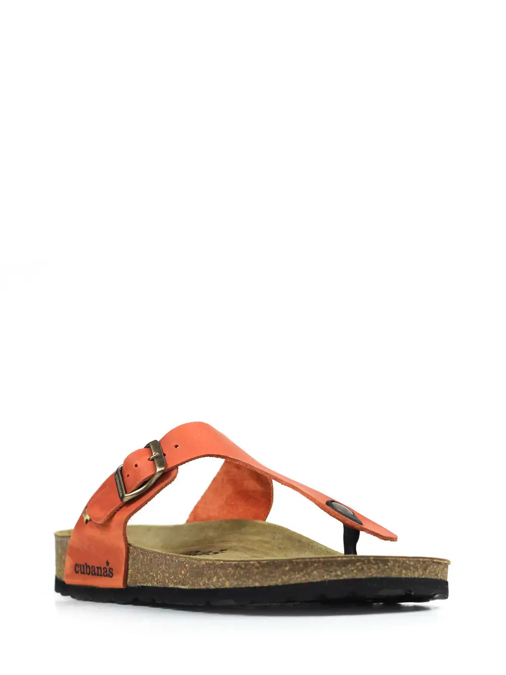 Nazare Sandals in Orange Leather with Straps