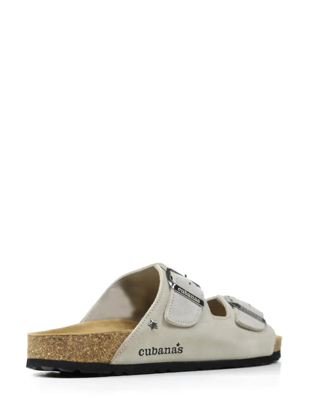 Amalia Sandal in Gray Suede with Two Straps