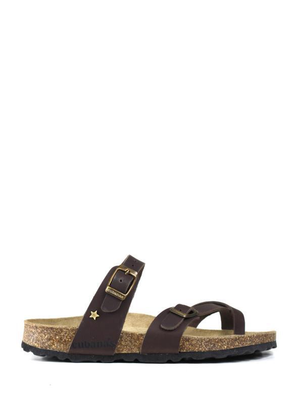 Nazare-Sandal in Brown Leather with Multiple Straps