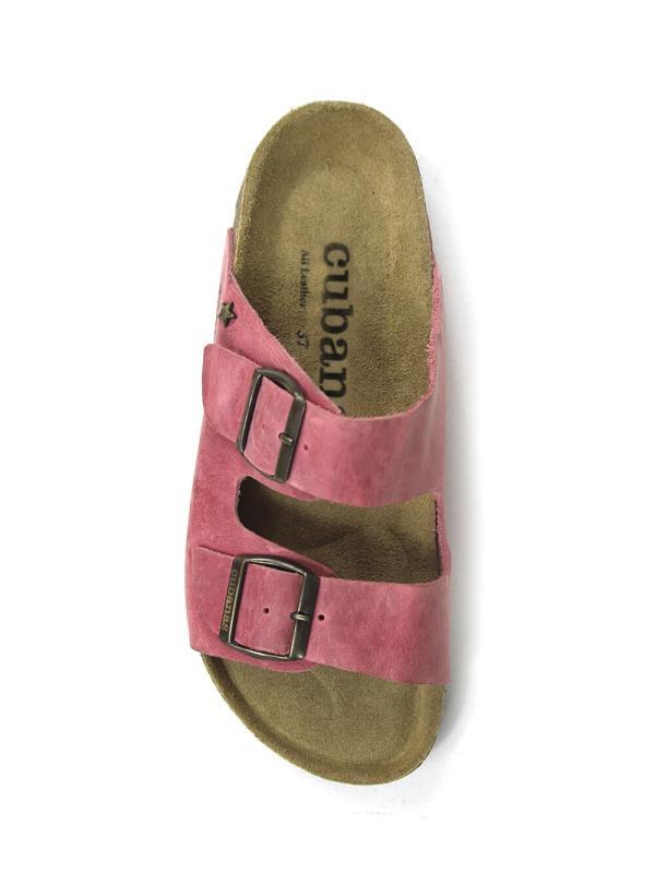 Amalia-Sandal in Pink Leather with Two Straps