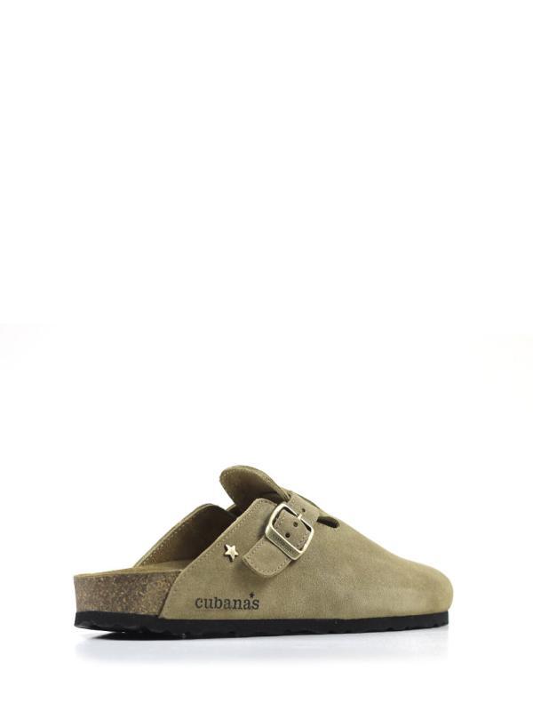 Maria-Closed Sandal in Beige Suede