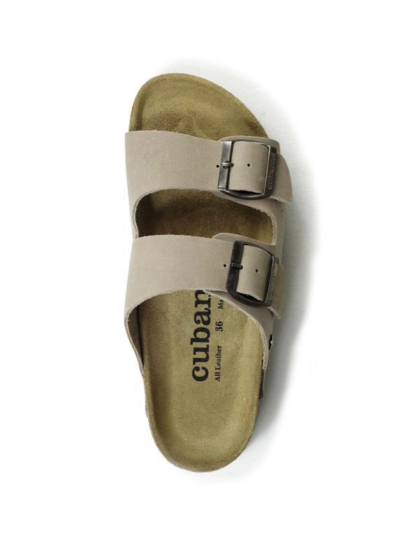 Amalia-Sandal in Beige Leather with Two Straps