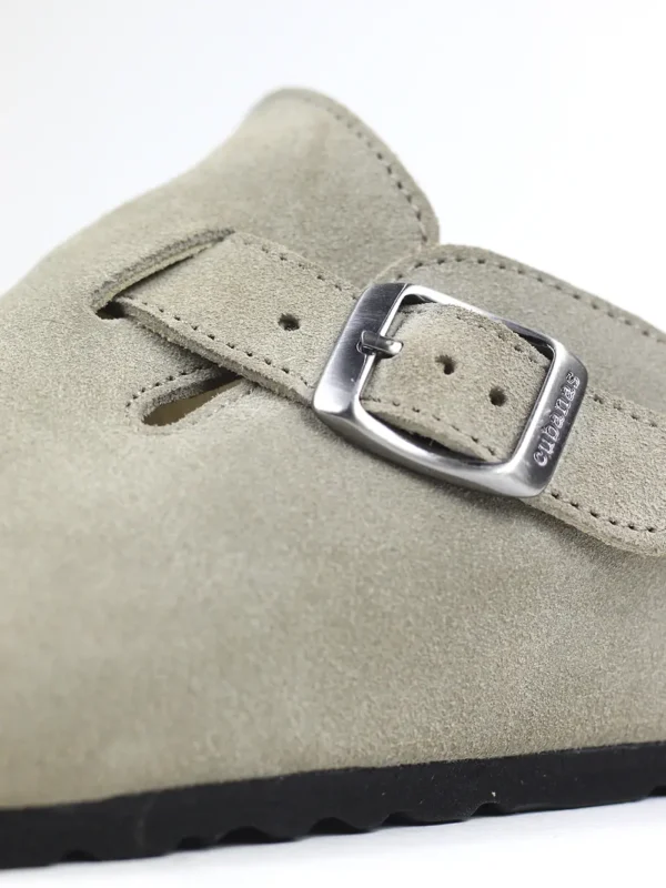 Maria-Closed Suede Sandal Gray
