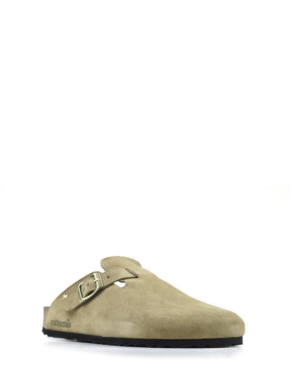 Maria-Closed Sandal in Beige Suede