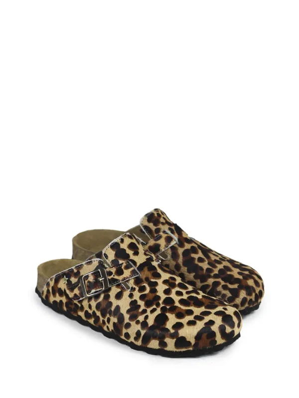 Maria-Closed Sandal in Brown Animal Print