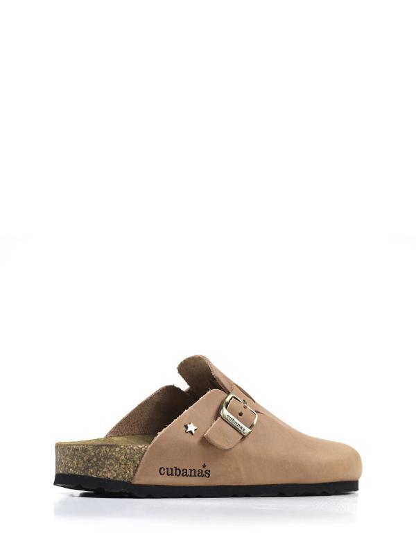 Maria-Closed Sandal in Camel Leather
