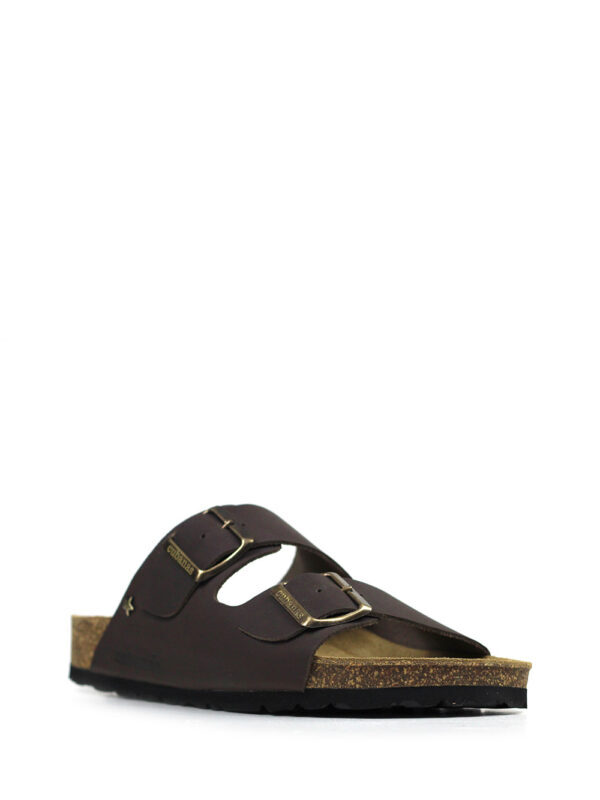 Amalia-Sandal in Brown Leather with Two Straps