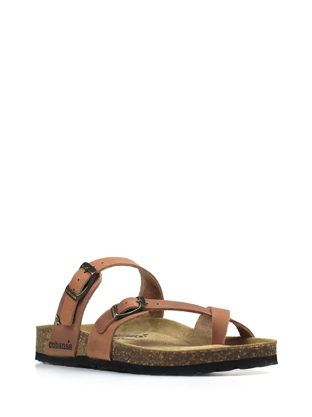 Nazare Sandal in Camel Leather with Straps