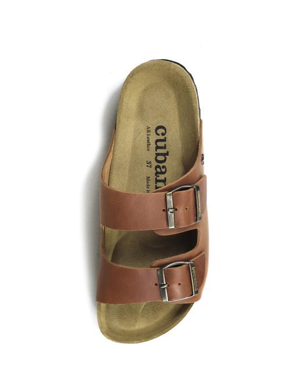Amalia-Sandal in Camel Leather with Two Straps
