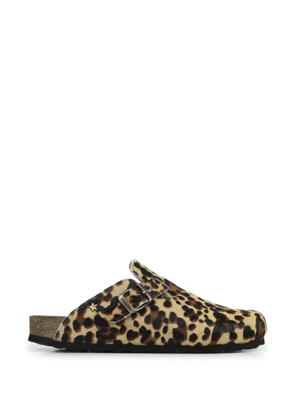 Maria-Closed Sandal in Brown Animal Print