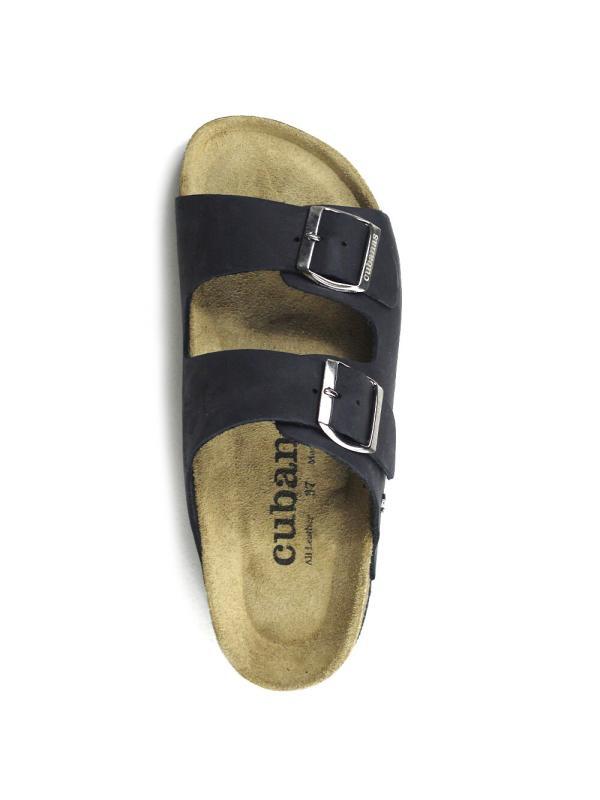 Amalia-Sandal in Black Leather with Two Straps
