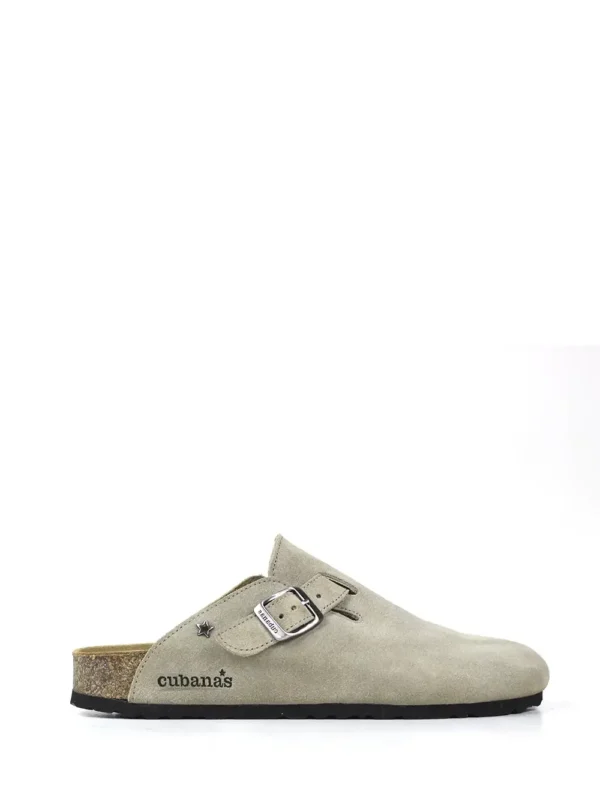 Maria-Closed Suede Sandal Gray
