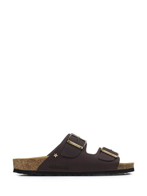 Amalia-Sandal in Brown Leather with Two Straps