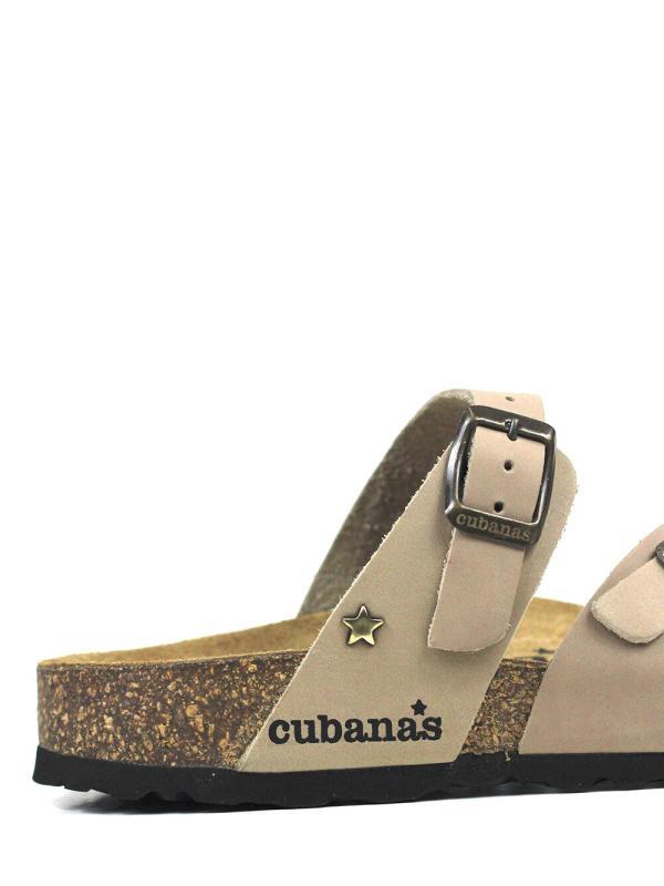 Nazare-Sandal in Beige Leather with Multiple Straps