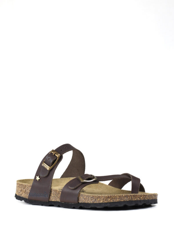 Nazare-Sandal in Brown Leather with Multiple Straps