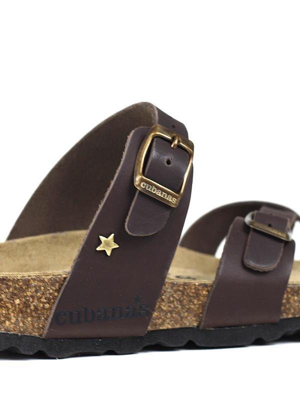 Nazare-Sandal in Brown Leather with Multiple Straps