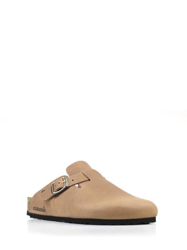 Maria-Closed Sandal in Camel Leather