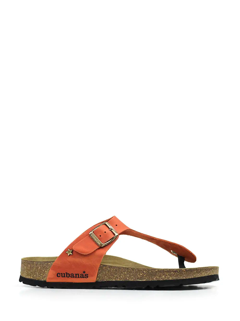 Nazare Sandals in Orange Leather with Straps