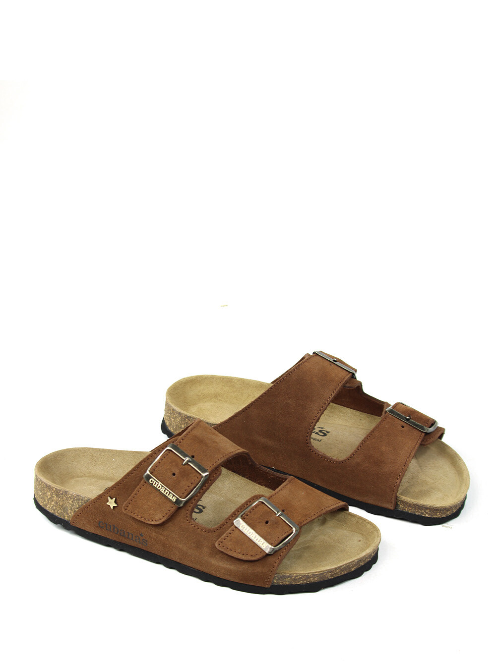Amalia-Brown Suede Sandal with Two Straps