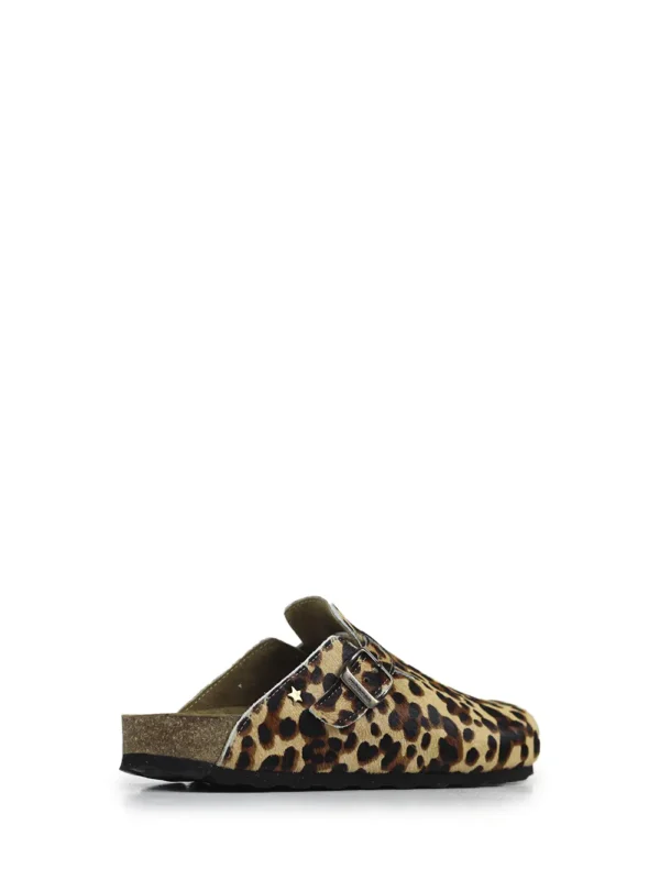Maria-Closed Sandal in Brown Animal Print