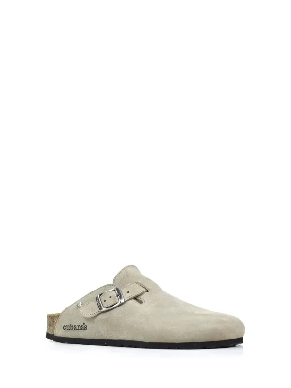 Maria-Closed Suede Sandal Gray