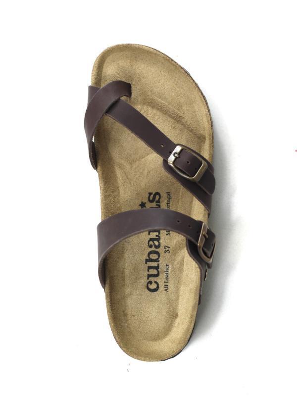 Nazare-Sandal in Brown Leather with Multiple Straps