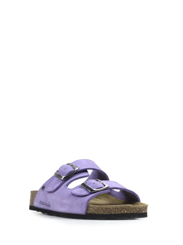 Amalia-Purple Suede Sandal with Two Straps